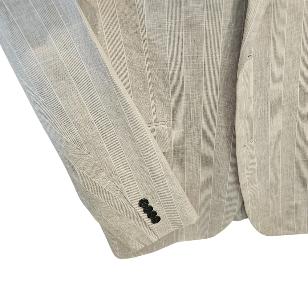 New Banana Republic Men's Linen Blend Blazer - Light tan Striped - Picture 5 of 13